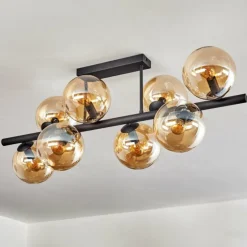 Gastor Plafonnier, Boule lumineuse Ambre, 8 lumières