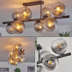 Gastor Plafonnier, Boule lumineuse Clair, Fumé, 8 lumières