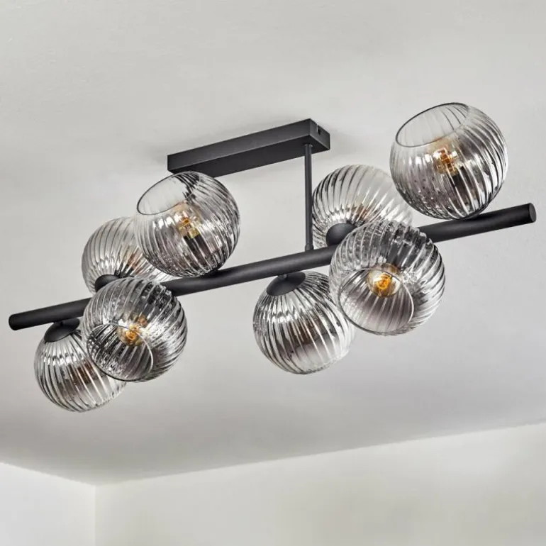 Gastor Plafonnier, Boule lumineuse Clair, Fumé, 8 lumières