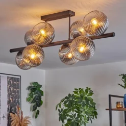 Gastor Plafonnier, Boule lumineuse Clair, Fumé, 8 lumières
