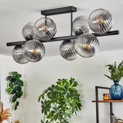 Gastor Plafonnier, Boule lumineuse Clair, Fumé, 8 lumières