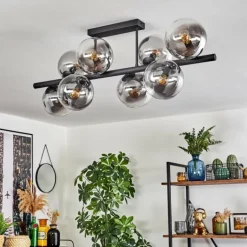 Gastor Plafonnier, Boule lumineuse Clair, Fumé, 8 lumières