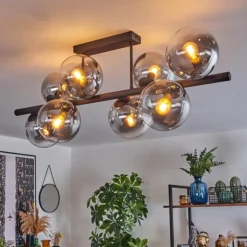 Gastor Plafonnier, Boule lumineuse Clair, Fumé, 8 lumières