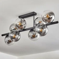 Gastor Plafonnier, Boule lumineuse Clair, Fumé, 8 lumières