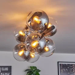 Gastor Plafonnier, Boule lumineuse Clair, Fumé, 8 lumières