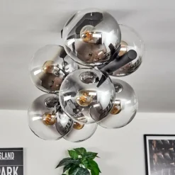 Gastor Plafonnier, Boule lumineuse Clair, Fumé, 8 lumières