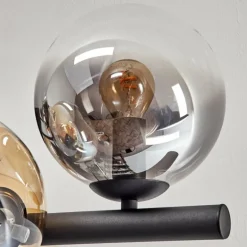 Gastor Plafonnier, Boule lumineuse Ambre, Clair, Fumé, 8 lumières