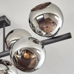 Gastor Plafonnier, Boule lumineuse Chrome, Fumé, 8 lumières
