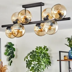 Gastor Plafonnier, Boule lumineuse Ambre, 8 lumières
