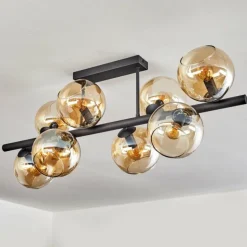Gastor Plafonnier, Boule lumineuse Ambre, 8 lumières