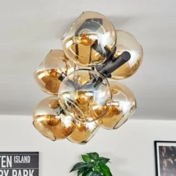 Gastor Plafonnier, Boule lumineuse Ambre, 8 lumières