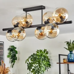 Gastor Plafonnier, Boule lumineuse Ambre, Clair, 8 lumières