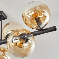 Gastor Plafonnier, Boule lumineuse Ambre, Clair, 8 lumières