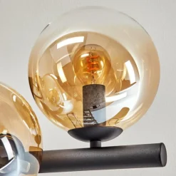 Gastor Plafonnier, Boule lumineuse Ambre, Clair, 8 lumières