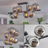 Gastor Plafonnier, Boule lumineuse Chrome, Fumé, 8 lumières