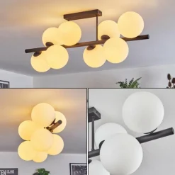 Gastor Plafonnier, Boule lumineuse Blanc, 8 lumières