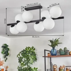 Gastor Plafonnier, Boule lumineuse Blanc, 8 lumières