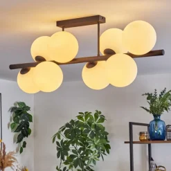 Gastor Plafonnier, Boule lumineuse Blanc, 8 lumières