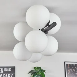 Gastor Plafonnier, Boule lumineuse Blanc, 8 lumières