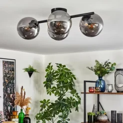 Gastor Plafonnier, Boule lumineuse Chrome, Fumé, 4 lumières