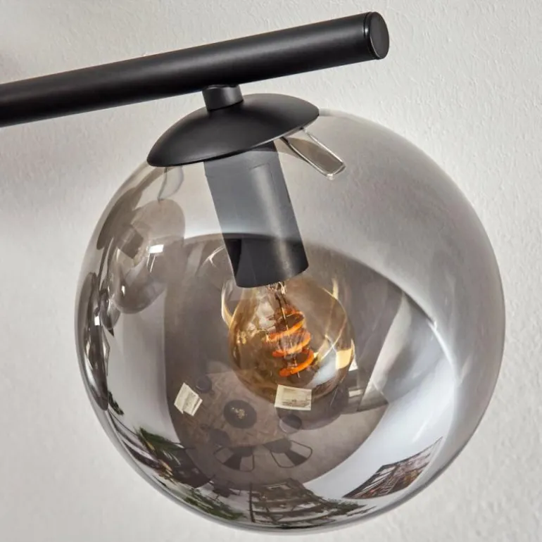 Gastor Plafonnier, Boule lumineuse Chrome, Fumé, 4 lumières