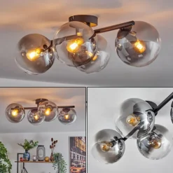 Gastor Plafonnier, Boule lumineuse Clair, Fumé, 4 lumières