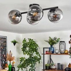 Gastor Plafonnier, Boule lumineuse Clair, Fumé, 4 lumières