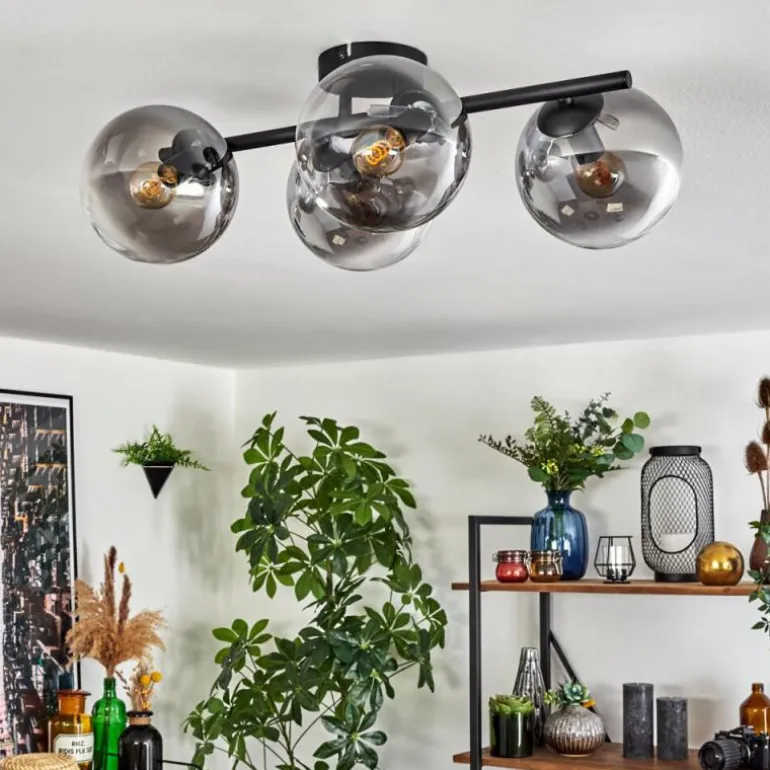 Gastor Plafonnier, Boule lumineuse Clair, Fumé, 4 lumières