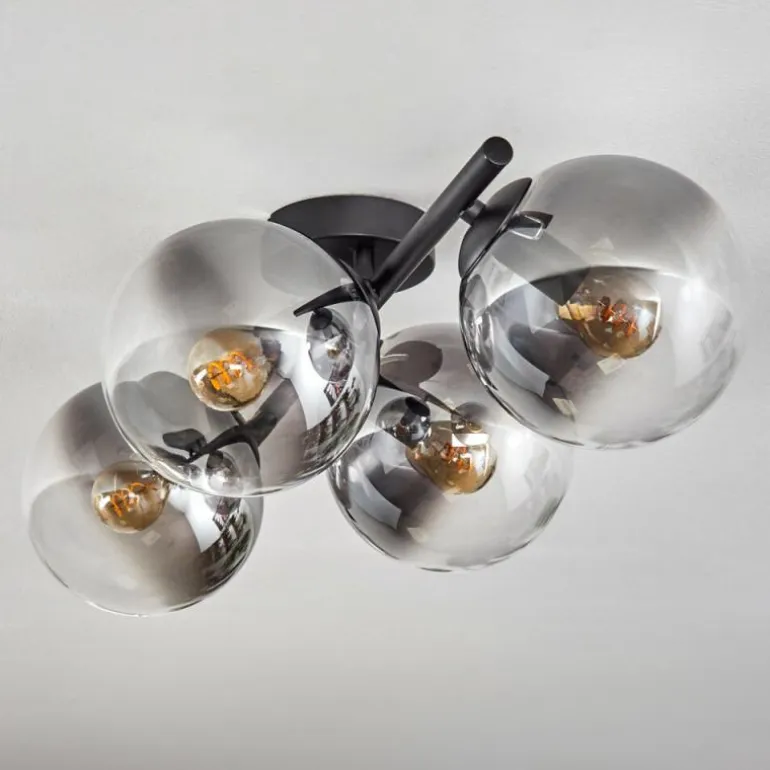 Gastor Plafonnier, Boule lumineuse Clair, Fumé, 4 lumières
