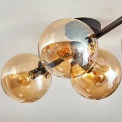 Gastor Plafonnier, Boule lumineuse Ambre, 4 lumières