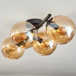 Gastor Plafonnier, Boule lumineuse Ambre, 4 lumières