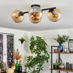 Gastor Plafonnier, Boule lumineuse Ambre, 4 lumières