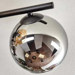Gastor Plafonnier, Boule lumineuse Ambre, Chrome, Fumé, 5 lumières
