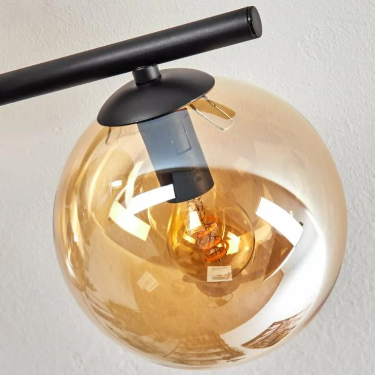 Gastor Plafonnier, Boule lumineuse Ambre, Fumé, 5 lumières