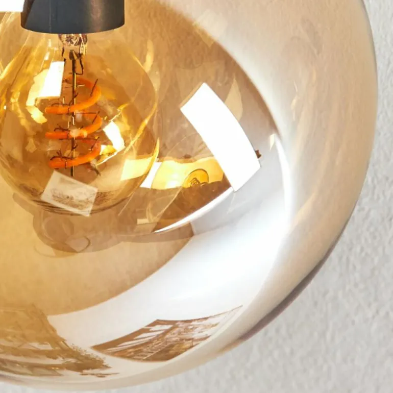 Gastor Plafonnier, Boule lumineuse Ambre, Clair, Fumé, 4 lumières
