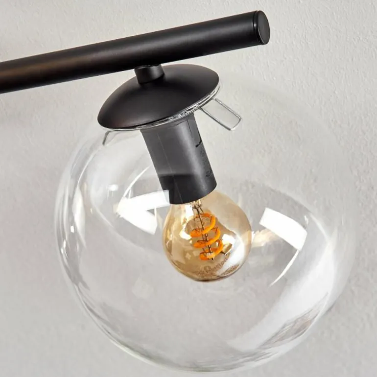 Gastor Plafonnier, Boule lumineuse Ambre, Clair, Fumé, 4 lumières