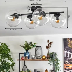 Gastor Plafonnier, Boule lumineuse Clair, 4 lumières