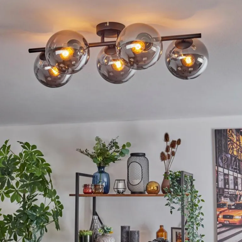 Gastor Plafonnier, Boule lumineuse Fumé, 5 lumières