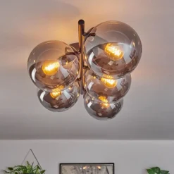 Gastor Plafonnier, Boule lumineuse Fumé, 5 lumières