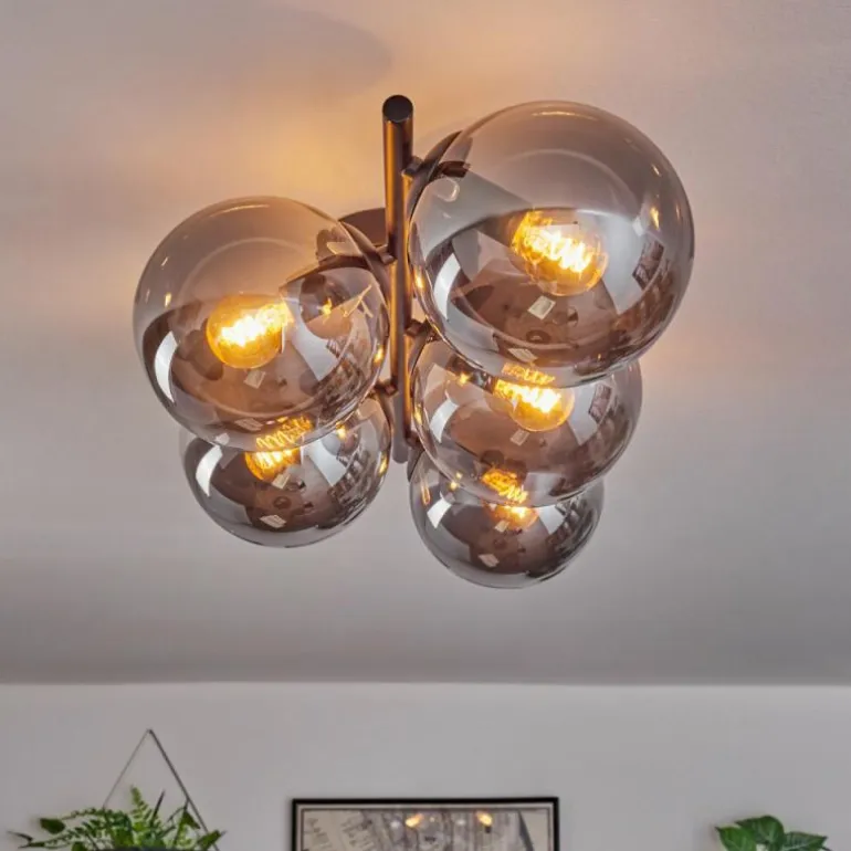 Gastor Plafonnier, Boule lumineuse Fumé, 5 lumières