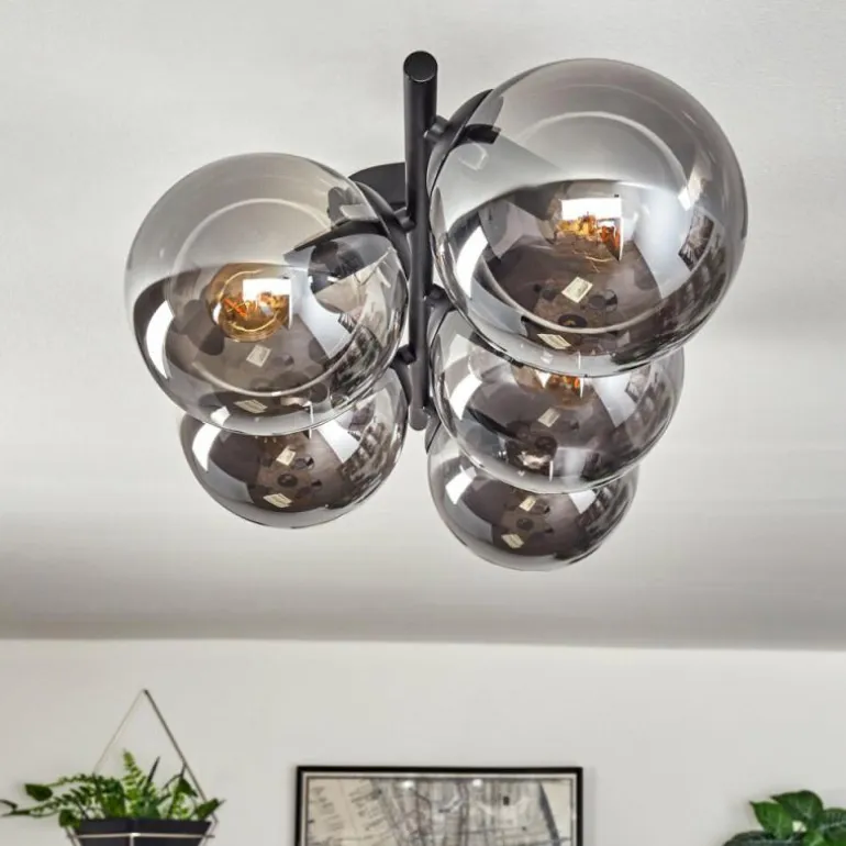 Gastor Plafonnier, Boule lumineuse Fumé, 5 lumières