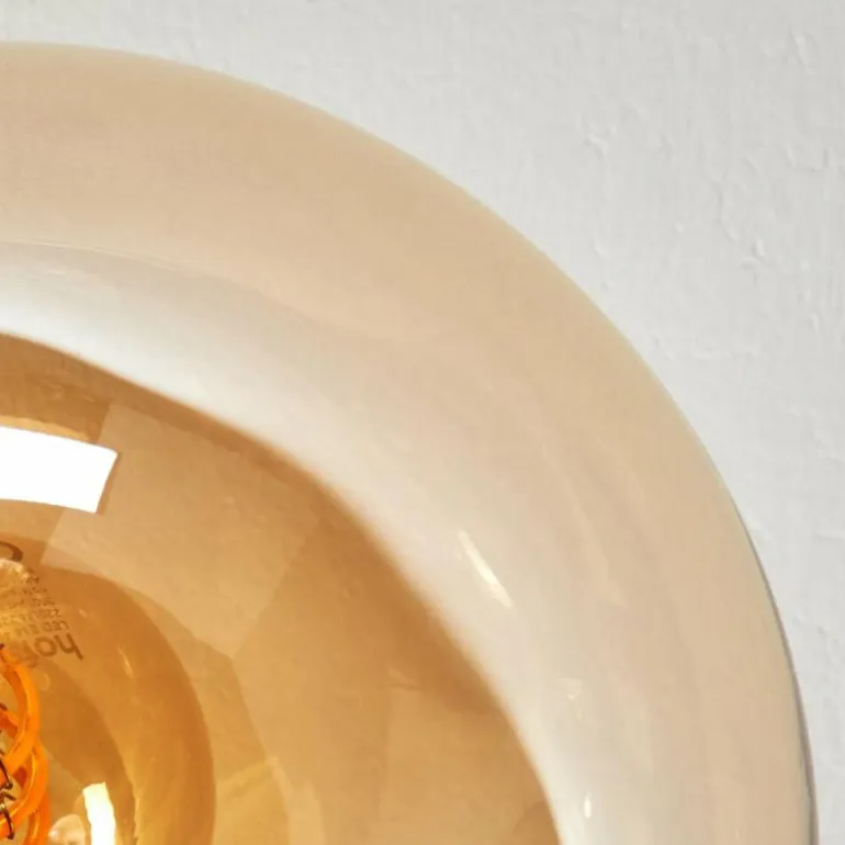 Gastor Plafonnier, Boule lumineuse Ambre, Fumé, 5 lumières