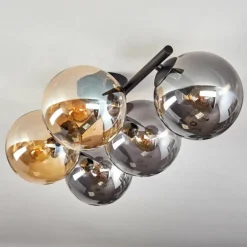 Gastor Plafonnier, Boule lumineuse Ambre, Fumé, 5 lumières
