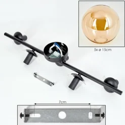 Gastor Plafonnier, Boule lumineuse Ambre, 5 lumières
