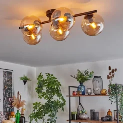 Gastor Plafonnier, Boule lumineuse Ambre, 5 lumières