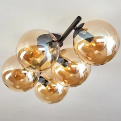 Gastor Plafonnier, Boule lumineuse Ambre, 5 lumières