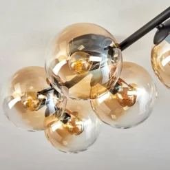 Gastor Plafonnier, Boule lumineuse Ambre, Clair, 5 lumières