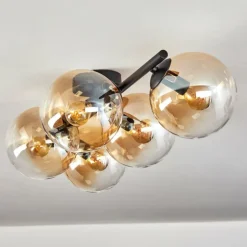 Gastor Plafonnier, Boule lumineuse Ambre, Clair, 5 lumières
