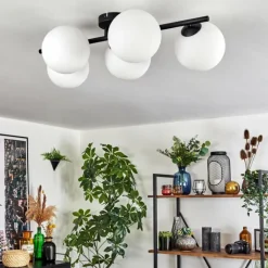 Gastor Plafonnier, Boule lumineuse Blanc, 5 lumières