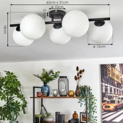 Gastor Plafonnier, Boule lumineuse Blanc, 5 lumières